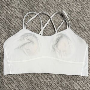 Lululemon Athletica Like a cloud longline White Strappy Sports Bra size 12